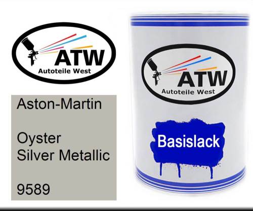 Aston-Martin, Oyster Silver Metallic, 9589: 500ml Lackdose, von ATW Autoteile West.